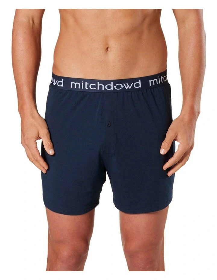 Bamboo Loose Knit Boxer Short in Navy
