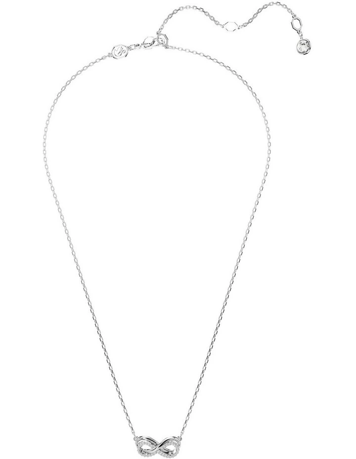 Hyperbola Pave Infinity Rhodium Plated Pendant in White