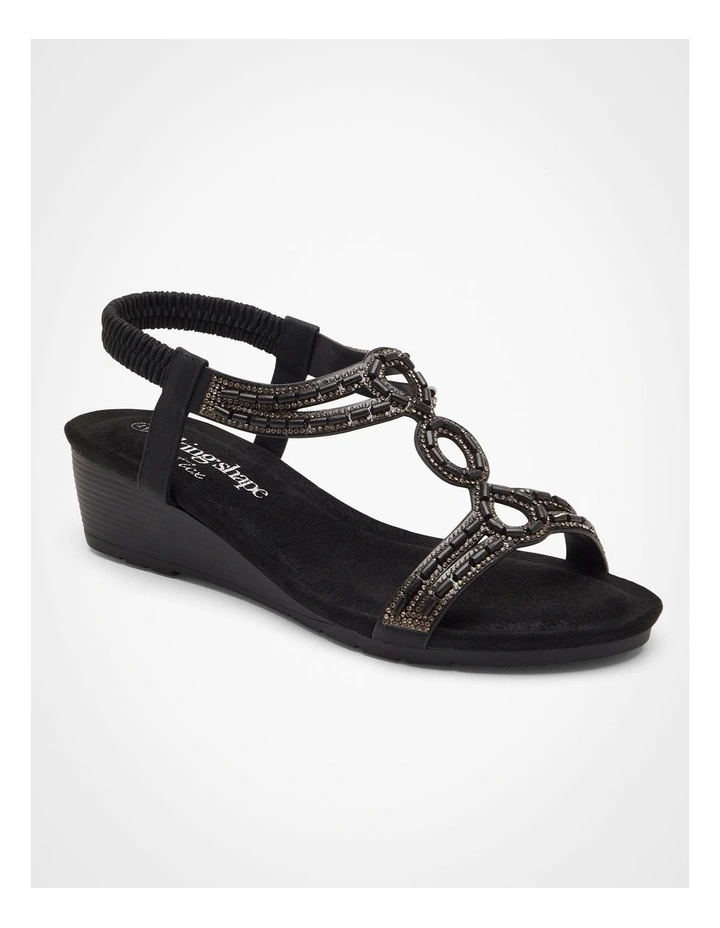 Annette Bling Flex Sandals in Black