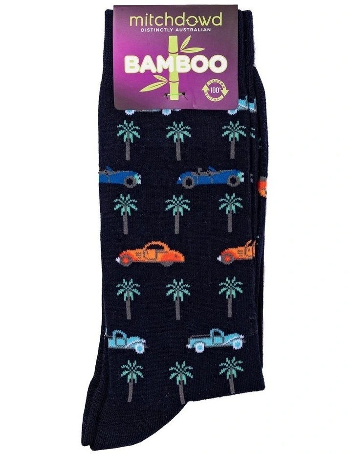 Cruzin' Bamboo Crew Socks in Navy