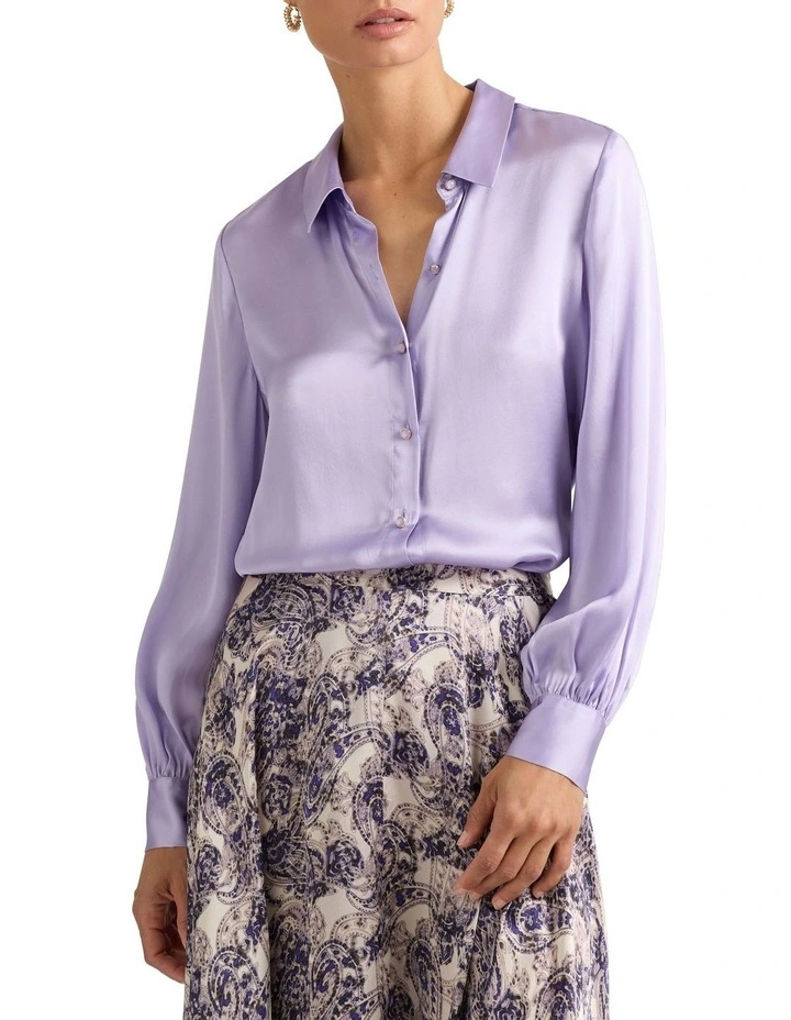Ophelia Silk Shirt in Lilac