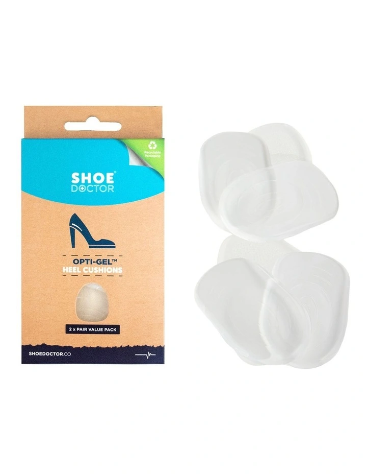 Opti-Gel Heel Cushions 2 Pair Pack in Clear