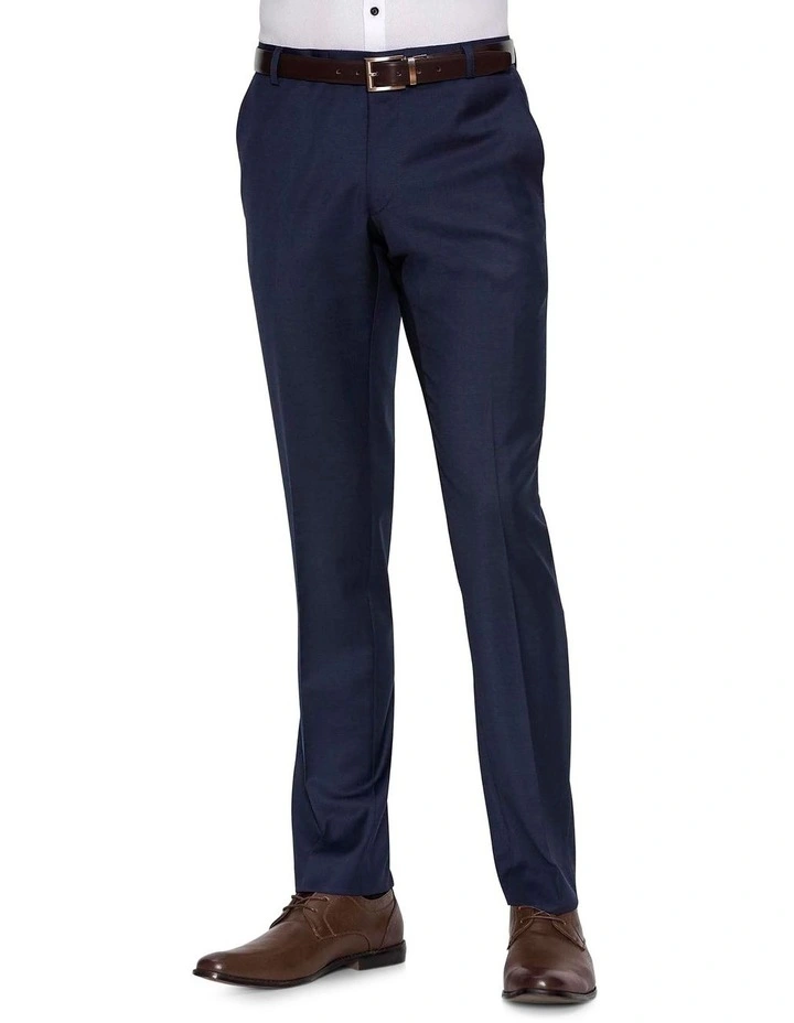 Rebellion Slim Fit Navy Wool Trouser F3614