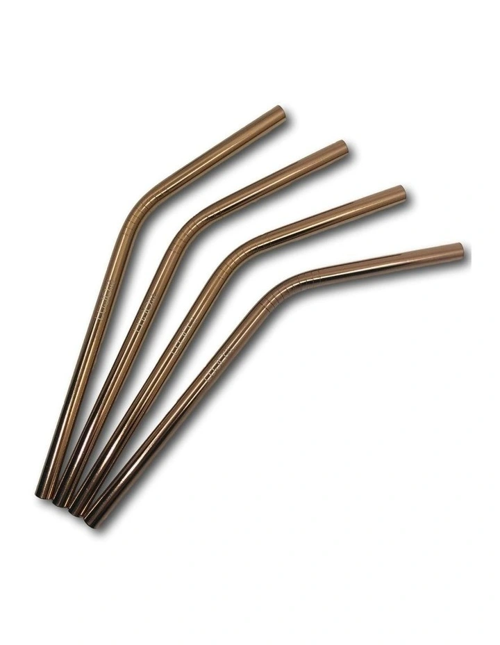 Short Bent Straws Cocktail in Rose Gold