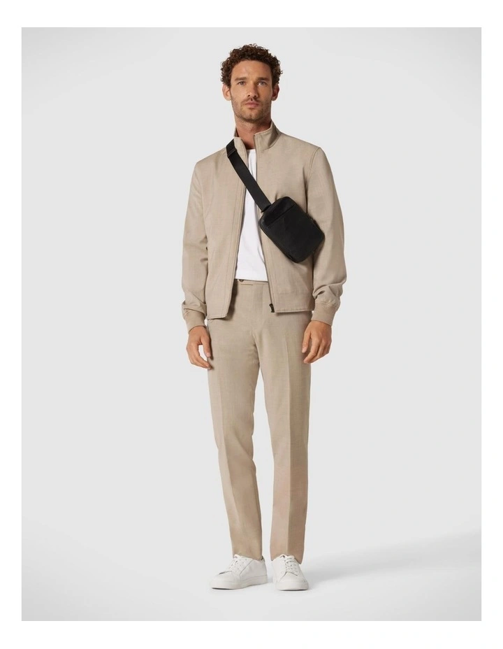 Tailored Bomber Jacket in Light Tan