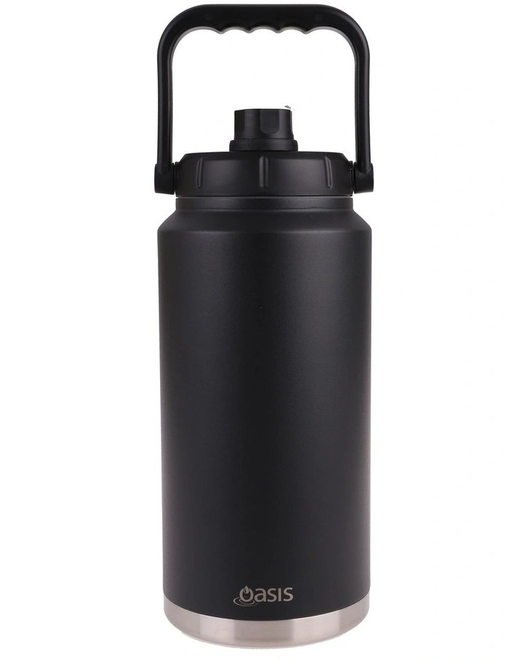 Stainless Steel Double Wall Insulated Jug with Carry Handle 3.8L in Black