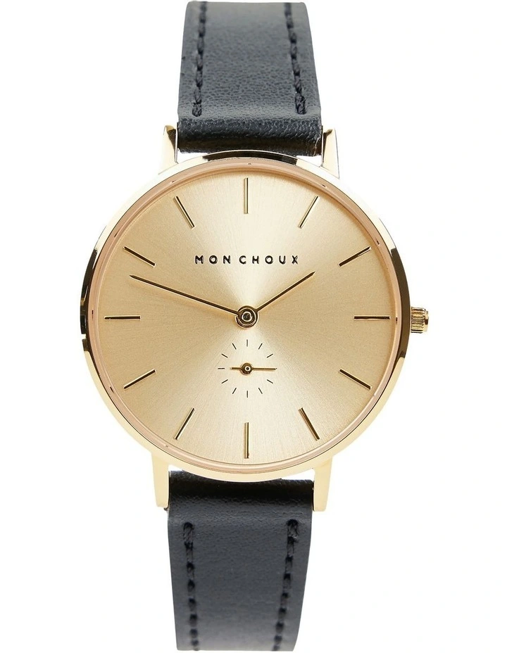 Lille Noir Grape Vegan Leather Watch 32mm in Gold