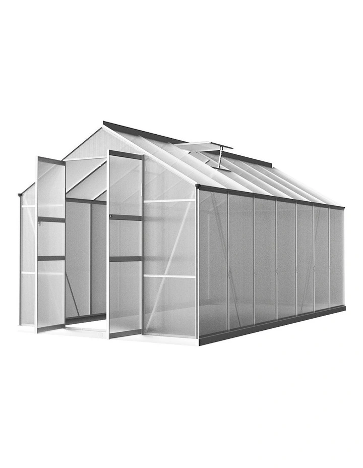 Aluminium Green House Garden Shed Polycarbonate 4.1x2.5M