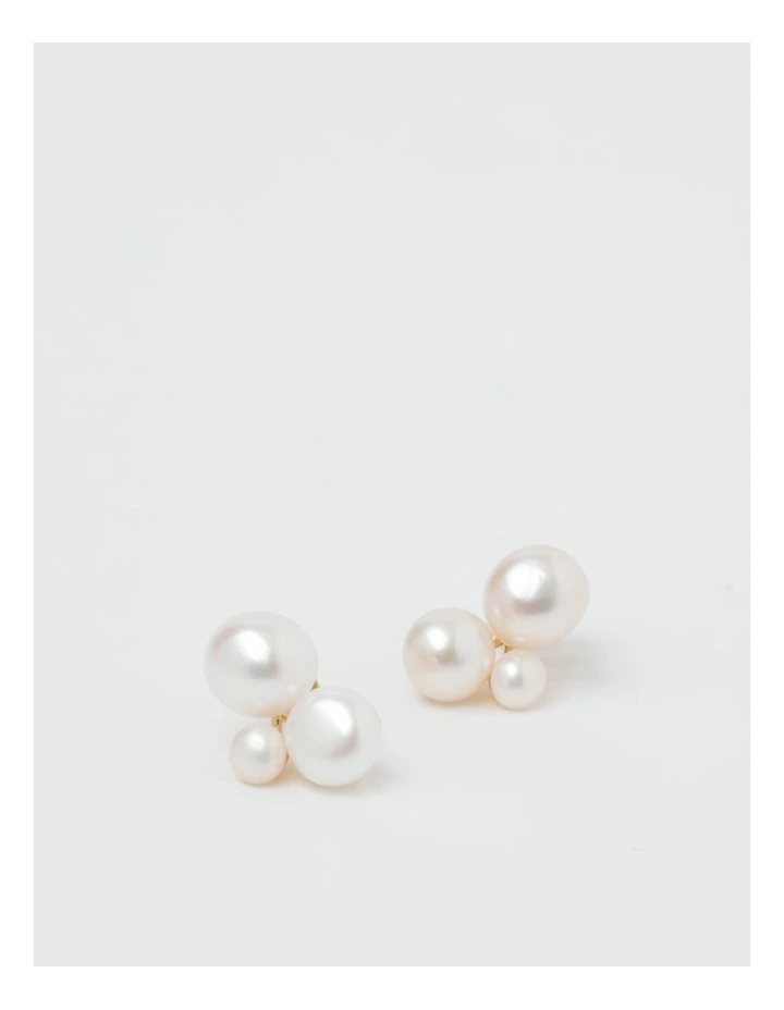 Freshwater Pearl Cluster Stud in Ivory