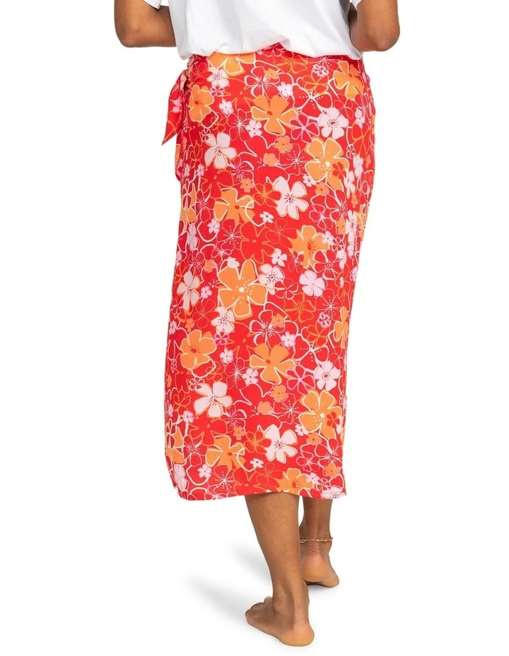 Midtown Sun Midi Wrap Skirt in Bittersweet Meadow Flowers