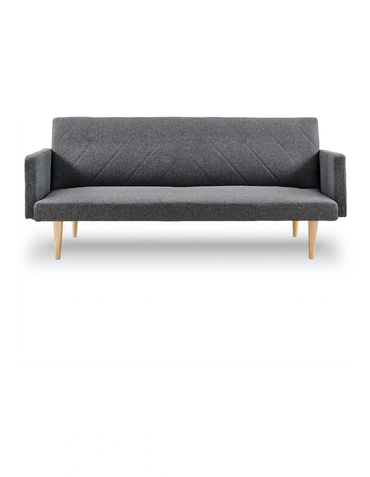 3 Seater Sofa Bed Lounge Couch Modular Furniture Home Linen Fabric Dark Grey