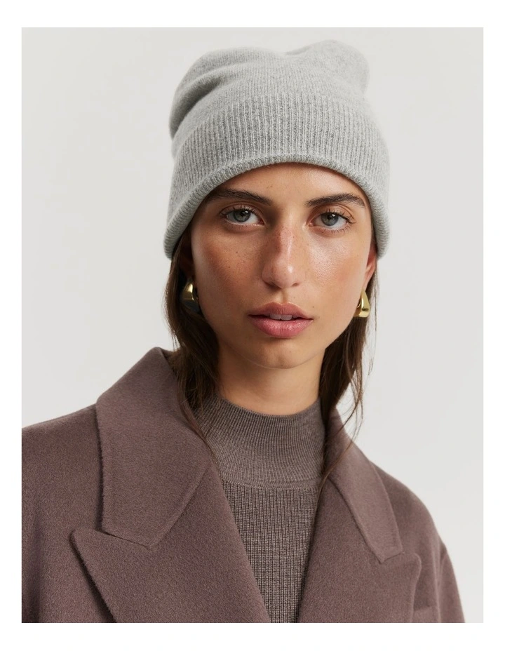 Gcs-certified Cashmere Beanie in Grey Marle