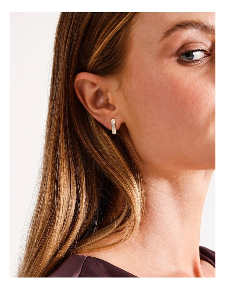Hoop and Diamante Earring 2 Pack in Gold