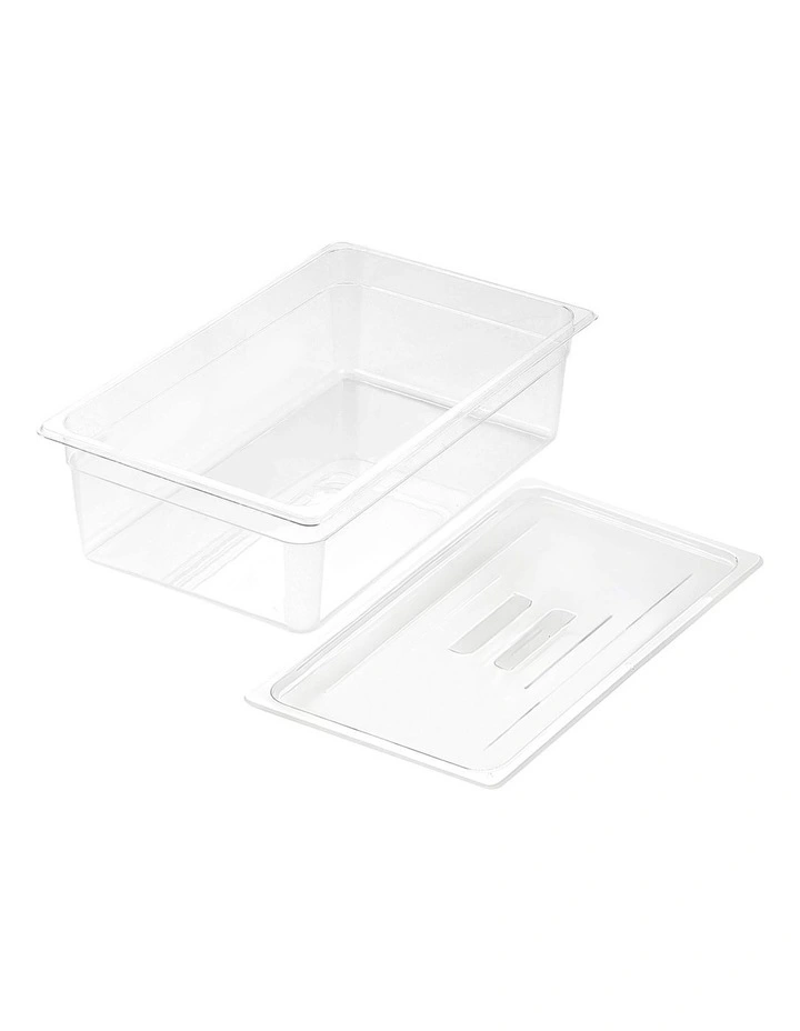 Gastronorm GN Pan 1/1 Food Tray Storage with Lid 150mm in Clear