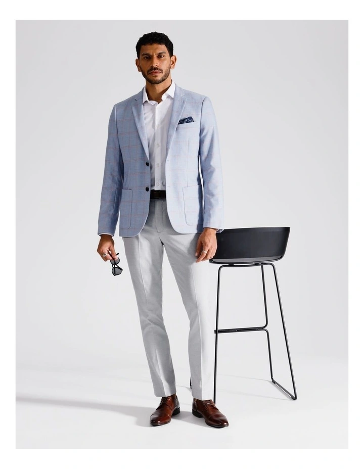 Slim Blazer Window Pane in Pink