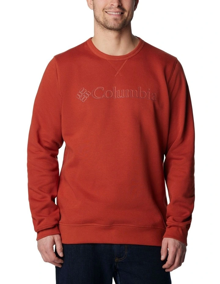 Logo Fleece Crew Top in Warp Red