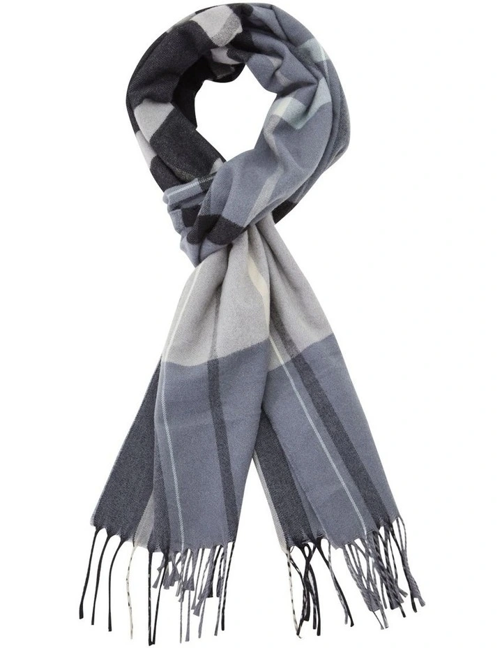 Fenway Check Scarf in Jade/Greys