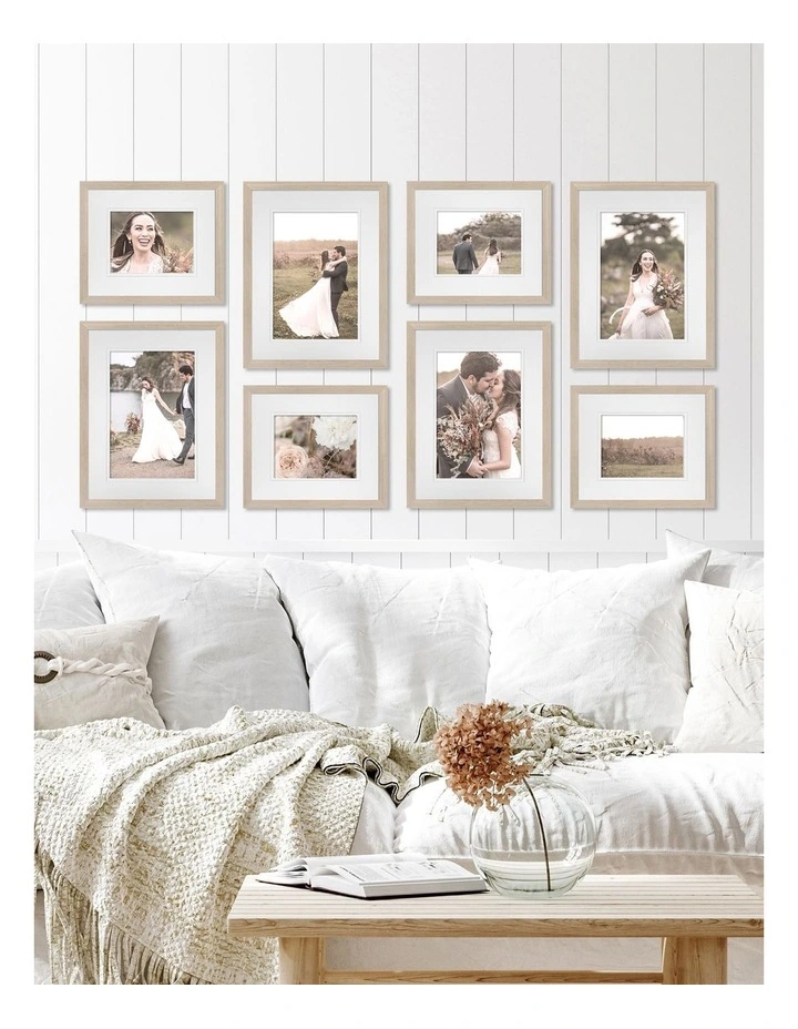 Australia Made Gallery 8 Frames Wall Set in Polar Birch