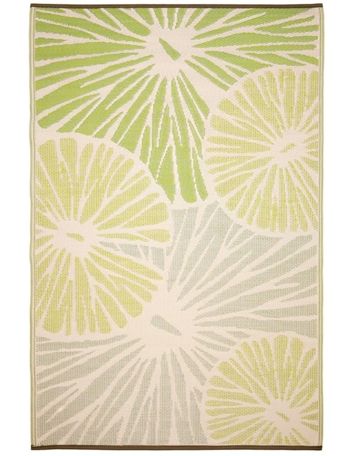 180x270cm Citrus Lily Green Recycled Plastic Outdoor Rug and Mat