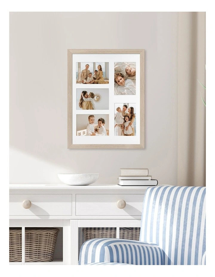 Australia Made Timber Collage Photo Frame 12x16/4x6 5 in Polar Birch