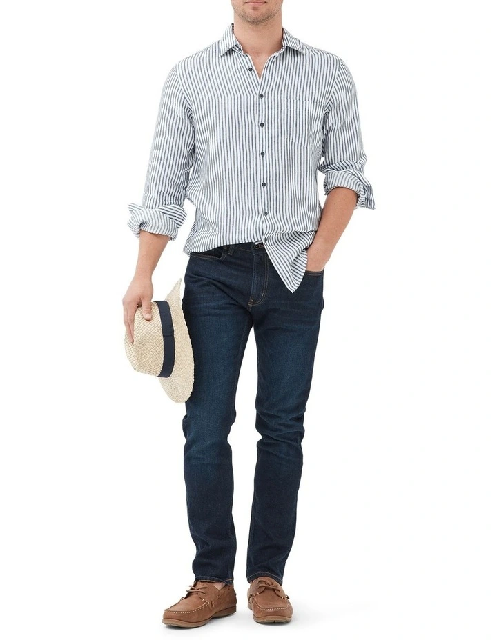 Sutton Straight Fit Italian Denim Long Leg in Dark Blue