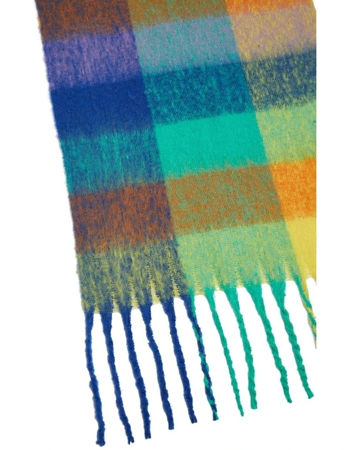 Mogul Check Scarf in Blue Multi