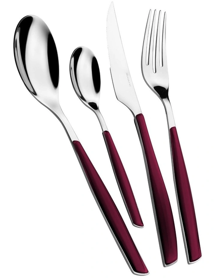 Glamour 24 Piece Cutlery Set in Garnet Red