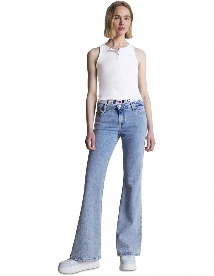 Essential Button Rib Tank in White