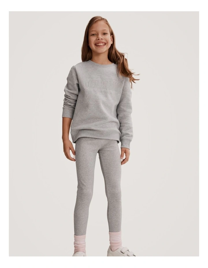 Solid Rib Legging in Light Grey Marle