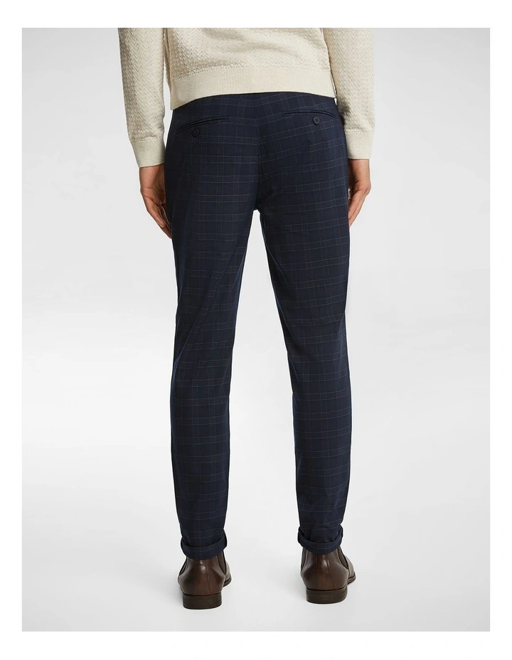 Markus Check Skinny Chino in Navy