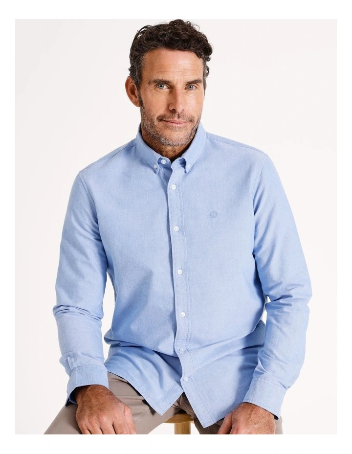 Payne Oxford Long Sleeve Shirt in Light Blue