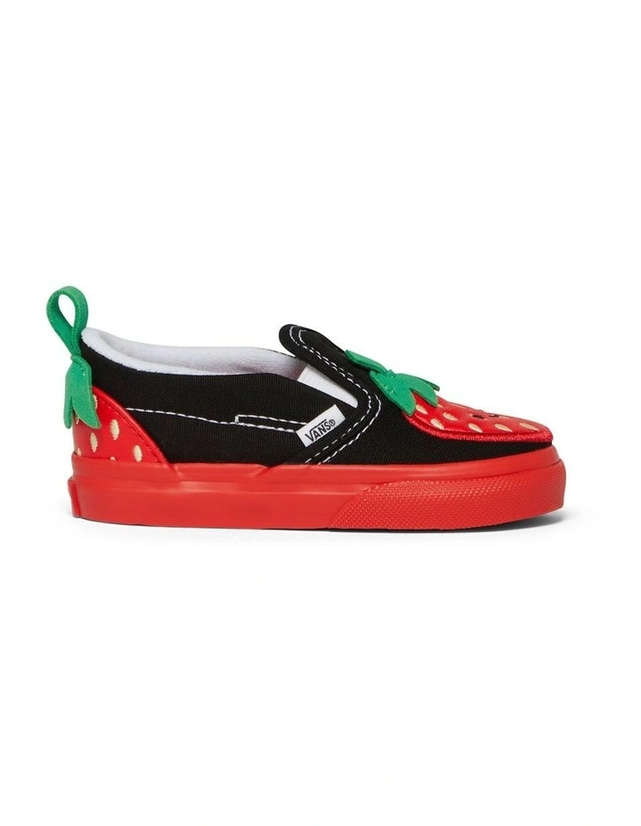 Slip On Berry Infant Sneakers in Red/Black