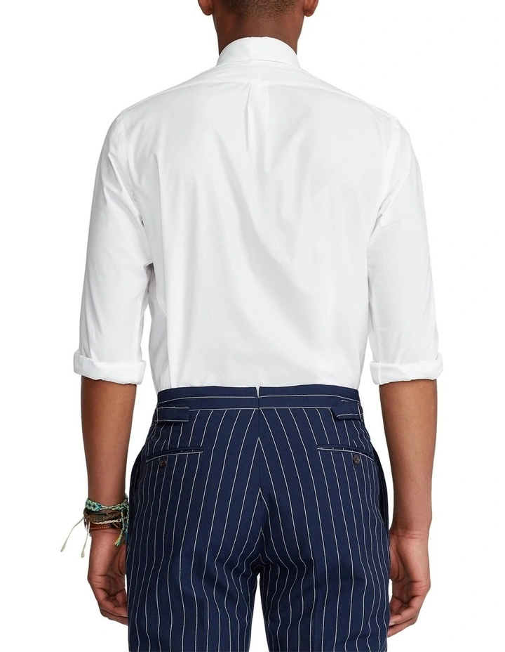 Classic Fit Stretch Poplin Shirt in White