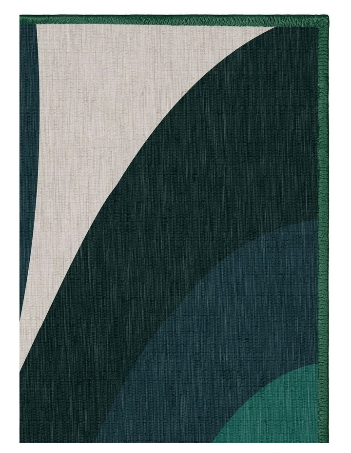 Bundle Washable Chenille Area Rug in Teal