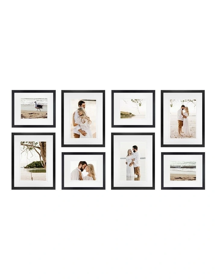 Australian Made Gallery Wall Set E (8 Frames) in Black
