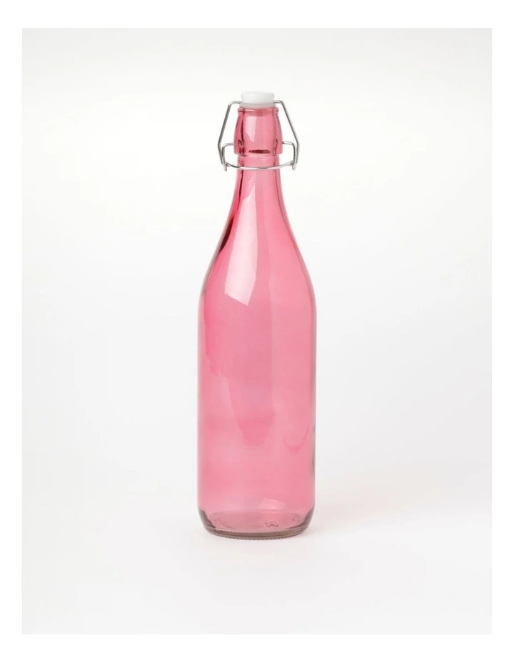 Coloured Glass Bottle 1L in Pink