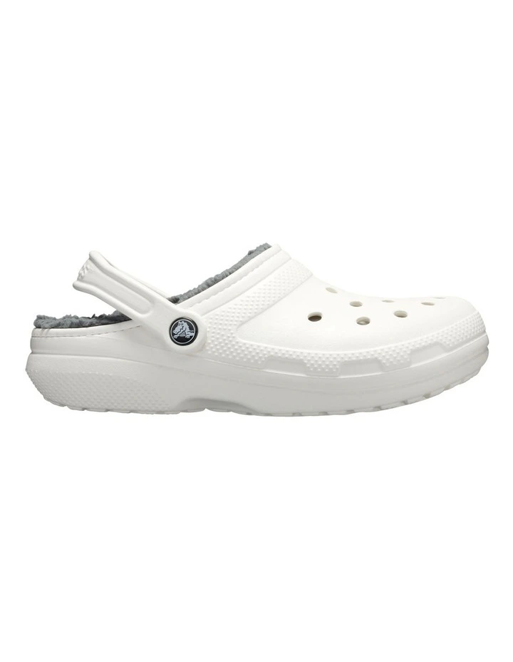 Classic Lined Clog Slides in White