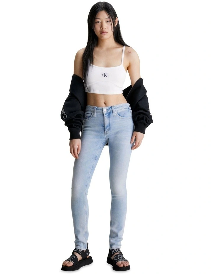 Mid Rise Skinny Jeans in Denim Light