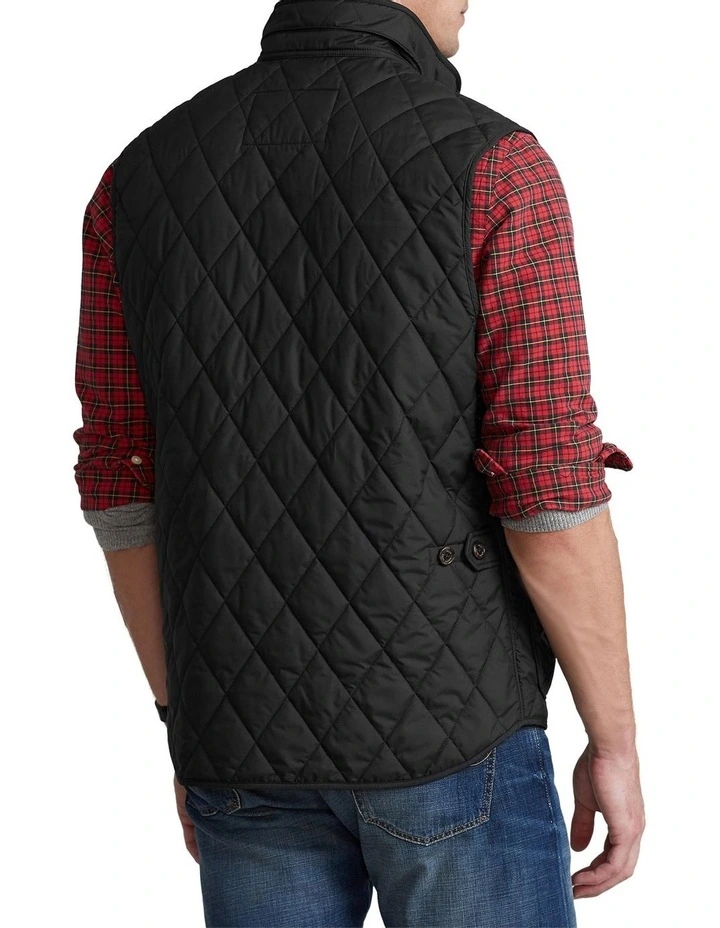 Water-Repellent Quilted Vest Black