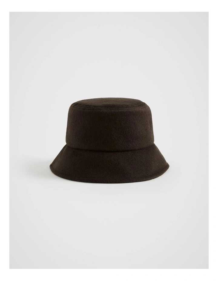 Blanket Stitch Bucket Hat in Dark Espresso
