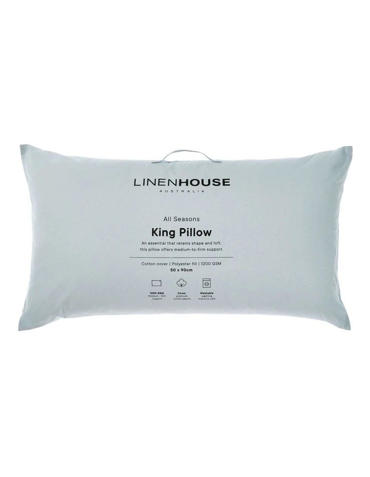All Seasons King Pillow in White