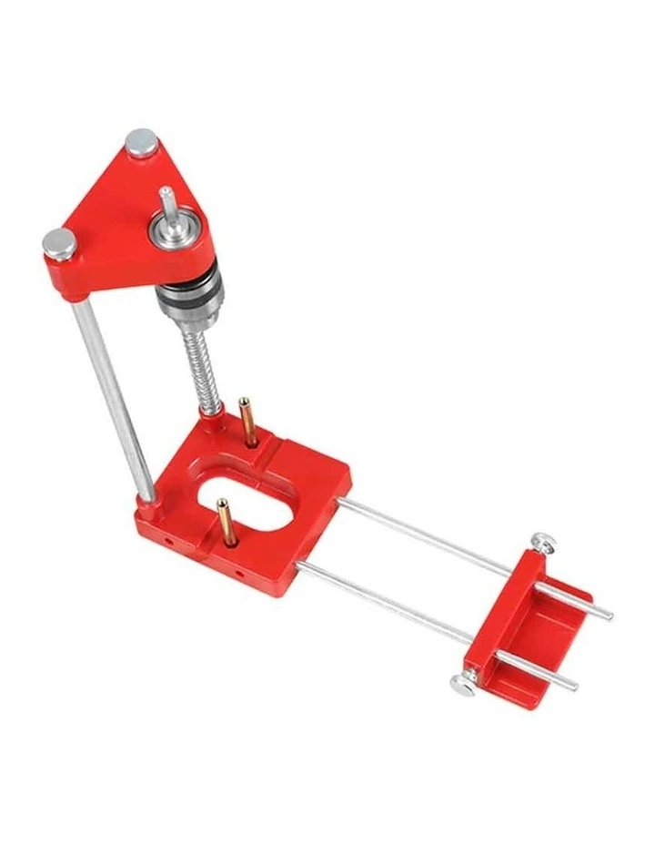Drill Locator Alloy Steel Woodworking Drilling Guide Jig Adjustable in Red