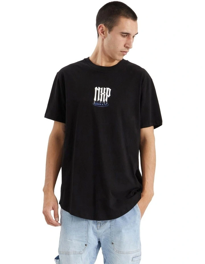 Tryley Dual Curved Tee in Jet Black