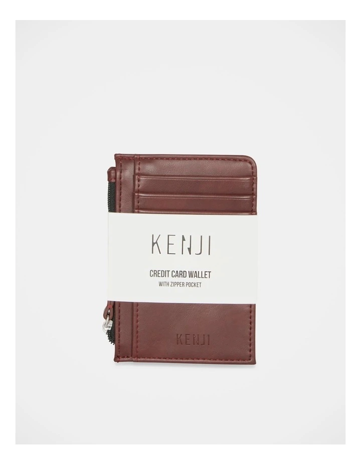 Zip Half Wallet in Burgundy