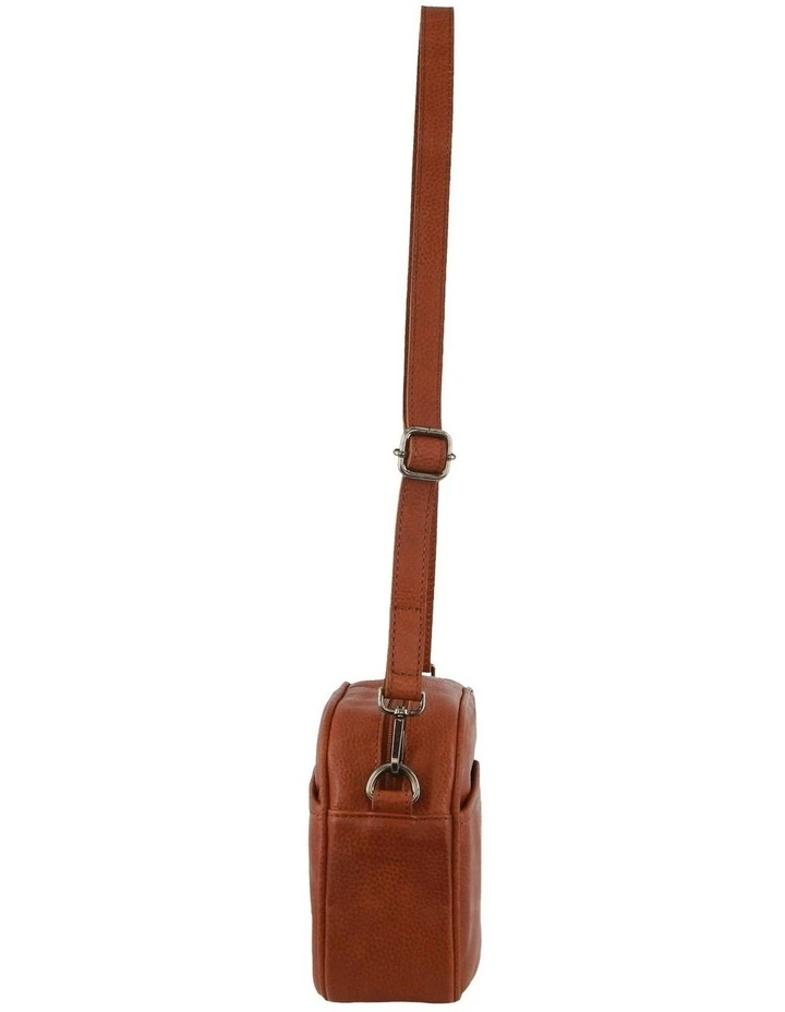 Nappa Leather Cross-Body Bag/Clutch in Cognac