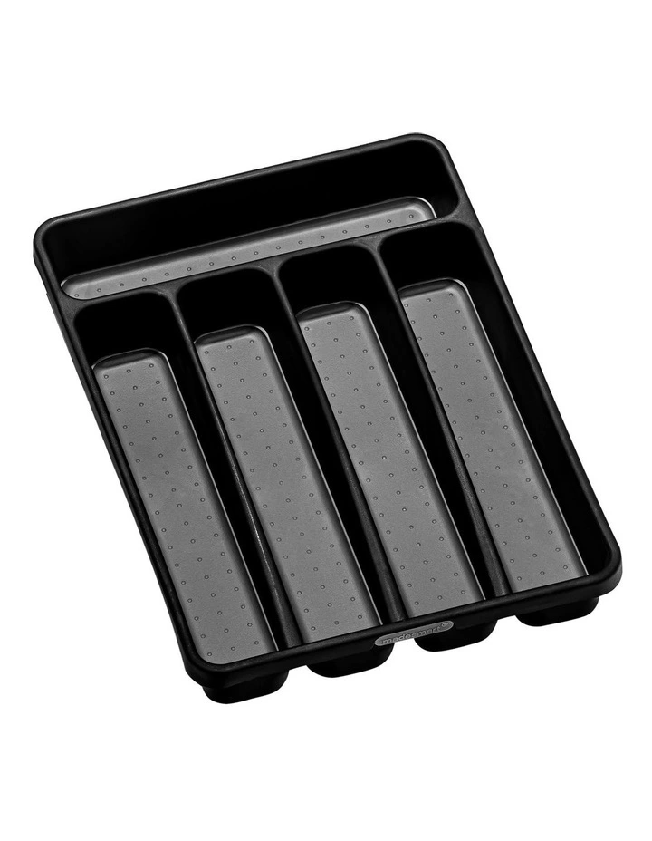 Mini 5 Compartment Cutlery Tray 32.4 X 23.2 X 4.8cm in Carbon