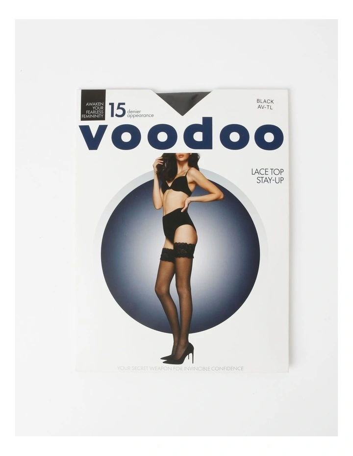 Lace Top Stay Up Stockings in Black