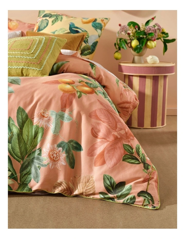 Marisol Quilt Cover Set In Guava