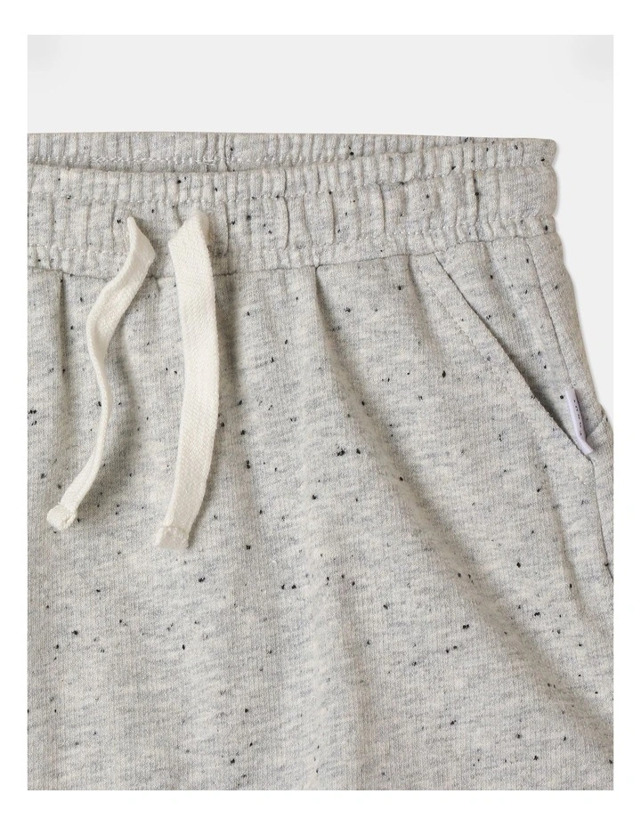 French Terry Novelty Bear Short in Grey Marle