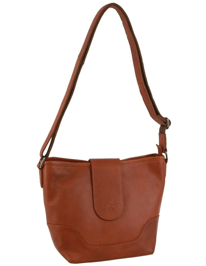 Leather Cross-Body Bag in Cognac